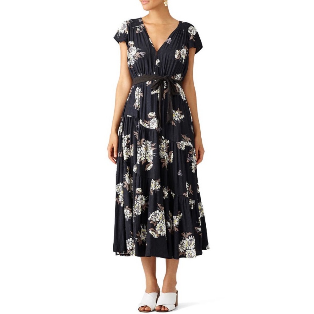 Free People All I Got Floral Midi Tiered Dress